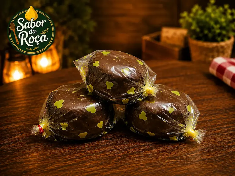 Pães de mel sabor brigadeiro da marca Salgados Sabor da Roça